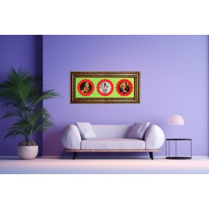 Lord Tirupati, Buddha, Jesus Photo Frame - 8x14 Inch Brown Wooden Frame | Hindu Gods Wall Decor For Home & Office