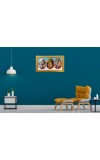 Little Krishna Photo Frame - 8x14 Inch Brown Wooden Frame | Hindu Gods Wall Decor For Home & Office