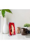 Car Desk/Table Top Devi Sarada Maa Acrylic L-Style Photo Stand - 5x7 Inches, Compact And Stylish Spiritual Display (F6728)