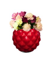 Ceramic Round Diamond Design Planter Pot – Decorative Flower Pot for Indoor Plants, Succulents Office & Home Décor (Only Pot)