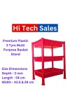Hitech Sales Plastic 3-Tier Storage Rack Multipurpose Organizer Shelf for Home, Kitchen, and Office (Colour May Vary)