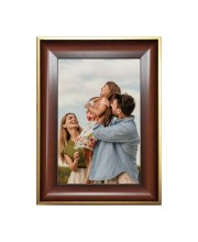 HiTechMart 11x15 Brown Polystyrene Picture Frame Includes Acrylic Glass Wall Mount Display Solid Wood-Texture Look Ideal for Personal, Family Photos & Gifting