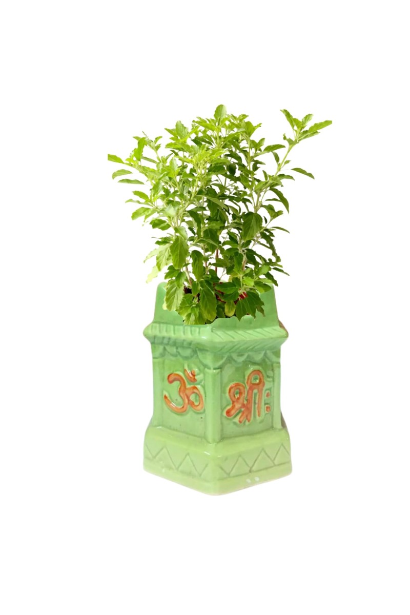 Tulsi Planter Garden Decorative Pot Ghamla for Home Outdoor Indoor Balcony Terrace Decoration. (Green)