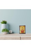 Hitech Sales Hindu God Lord Ganesh Gold Plated Wooden Laminated Photo Frame 5x7 Inch Decorative Frame for Home, Office, and Temple