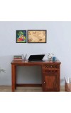 Hitech Sales Radha and Krishna Photo Frame for Pooja Room, Temple Decor, Home Decoration and Gifting (Wall and Tabletop, Rectangular, Printed Photo, 7.12 x 9.12 inches Frame, Black, Polystyrene)
