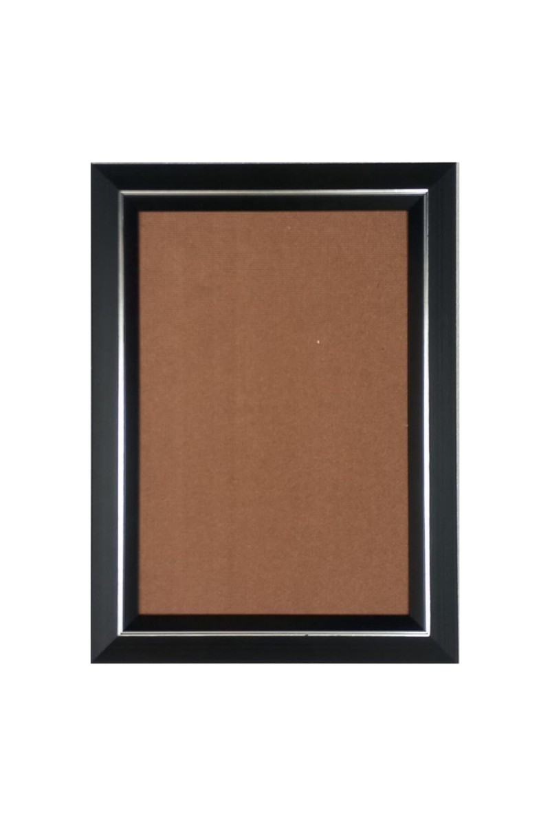 HiTechMart Black Polystyrene Photo Frame with Silver Inner Border for Office and Home (WallMountable, 8 x 12)