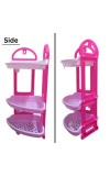 HiTechMart Plastic 3-Tier Corner Shelf Stand for Kitchen, Bathroom, and Home Storage | Multipurpose Space-Saving Organizer