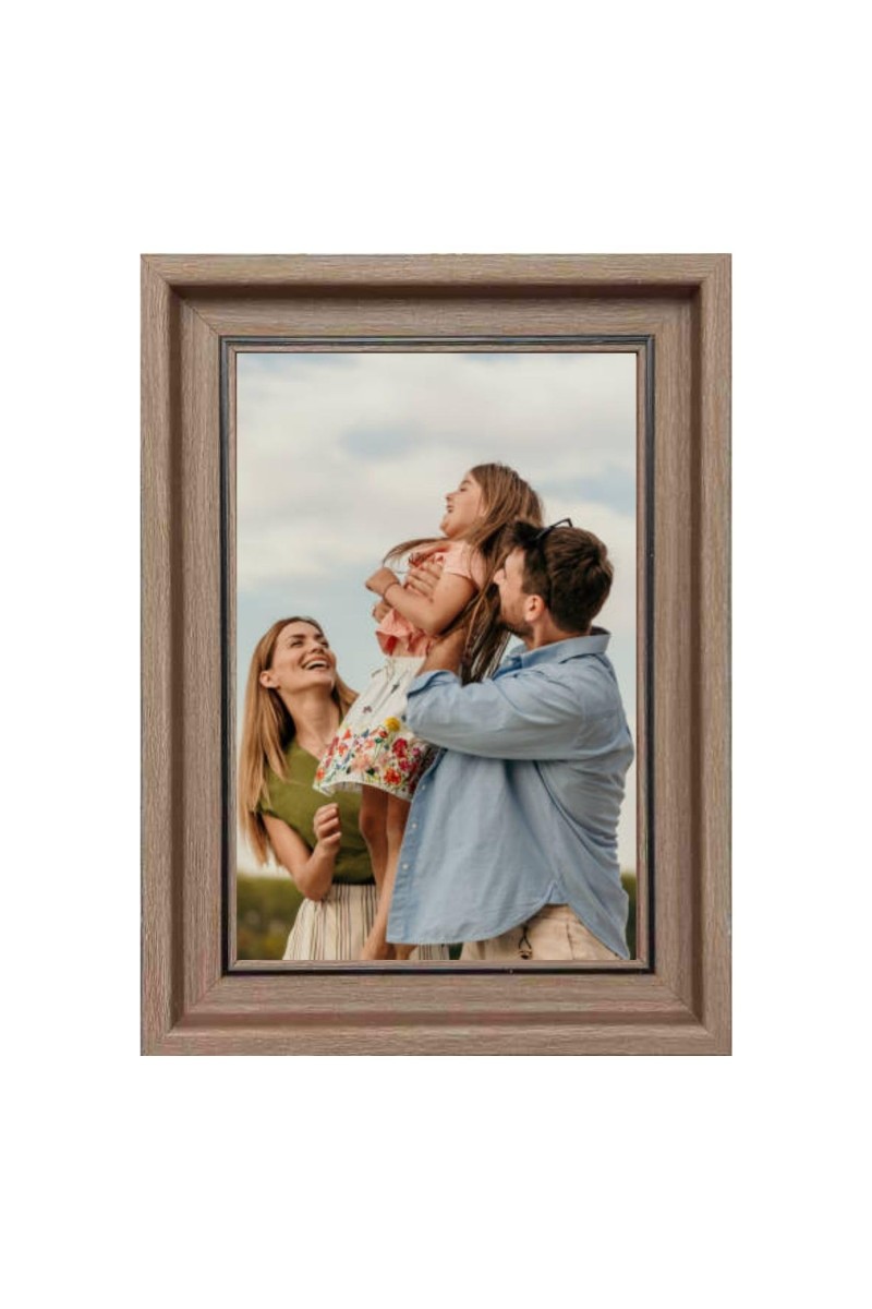 HiTechMart 11x15inch Polystyrene Picture Frame Modern Style Wood Pattern with Acrylic Glass Ready for Wall Display
