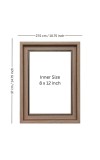 HiTechMart 11x15inch Polystyrene Picture Frame Modern Style Wood Pattern with Acrylic Glass Ready for Wall Display