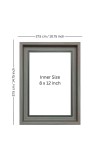 HiTechMart 11x15 Deep Grey Picture Frame Polystyrene Frame with Acrylic Glass Fits 8x12 Photo Wall Mount Display Modern Frame for Home Decor, Family Photos & Gifting