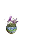 Plant Pot – Modern Ceramic Planter with Drainage Hole & Saucer – Indoor Flower Pot for Houseplants, Succulents, Herbs – Stylish Minimalist Home & Office Décor (Green, Small)