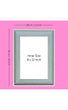 HiTechMart 11x15 inch Single Picture Frame Grey Solid Polystyrene Frame with Acrylic Glass for 8x12 Without Mat Wall Display