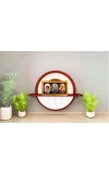 Lord Krishna Raam Photo Frame - 8x14 Inch Brown Wooden Frame | Hindu Gods Wall Decor For Home & Office