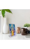 Car Desk/Table Top God Vishnu Acrylic L-Style Photo Stand - 2.5x3.5 Inches, Compact And Stylish Spiritual Display (F6736)