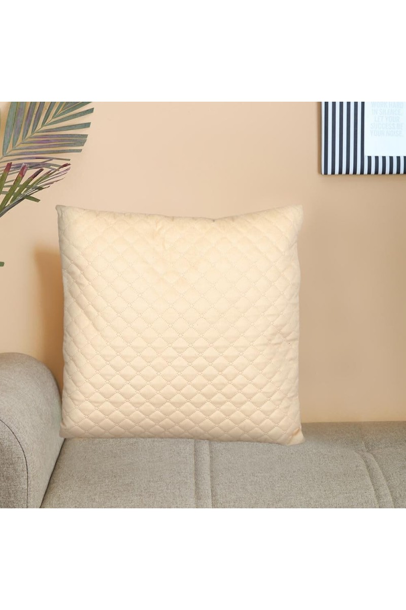 Home Beautiful Cream Microfiber Cushion Cover