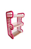 3-Tier Plastic Storage Rack Shelf for Kitchen, Bathroom, or Office | Multipurpose Organizer | Durable & Lightweight | Pink & Beige