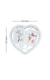 Hitech Sales Heart-Shaped Wall Hanging Photo Frame for 2 Photos Decorative Frame for Bedroom, Living Room, Hall 12x13 Inch Wall Décor (White)