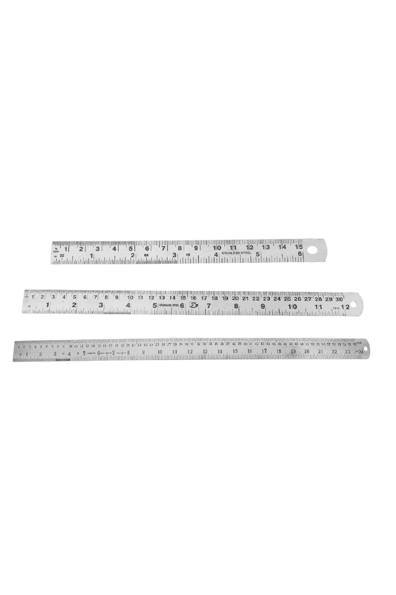 Hitech Sales 6,12, 24 Inch Scale/Ruler Stainless Steel Combo- 1 Set of 3 Scale (Set of 3)