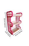 3-Tier Plastic Storage Rack Shelf for Kitchen, Bathroom, or Office | Multipurpose Organizer | Durable & Lightweight | Pink & Beige
