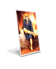 Car Desk/Table Top Shirdi Sai Baba Acrylic L-Style Photo Stand - 2.5x3.5 Inches, Compact And Stylish Spiritual Display (F6733)