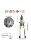 Hitech Sales 1Pc. 8'' 205 MM Sturdy Steel Combination Plier with Anti-Rust properties for gripping, holding and cutting wires, YELLOW & BLACK (BLK 786)