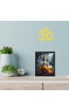 Hitech Sales Shree Krishna Bhagwan Polystyrene Photo Frame for Pooja Room, Temple Decor, Home Decoration and Gifting (Wall and Tabletop, Rectangular, Printed Photo, 7.12 x 9.12 inches Frame, Black)