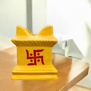 Tulsi Tree Planter Pot Indoor Outdoor Sacred Basil Plant Holder Decorative Eco-Friendly Durable Lightweight (Yellow)