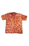 Men's Batik Print Cotton Shirt | Handmade Traditional Tie-Dye Casual Wear | Mandarin Collar Half Sleeve Ethnic Shirt for Summer, Festive & Daily Use Multicolour (Light Orange & Maroon Batik)