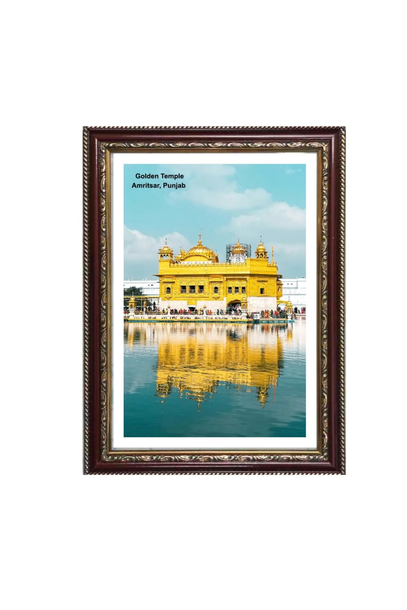 Gurudwara Golden Temple, Amritsar, Punjab Photo Frame 18x22 Inch | Spiritual Wall decoration for Home & Office | | Gift for Sikh Punjabi