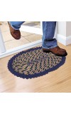 Home Beautiful Blue Polyester Cotton Door Mat