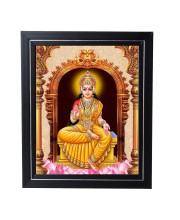 Hitech Sales Ma Annapurna Devi Photo Frame for Pooja Room, Temple Decor, Home Decoration and Gift (Wall and Tabletop, Rectangular, Printed Photo, 12 x 14 inches Frame, Brown)