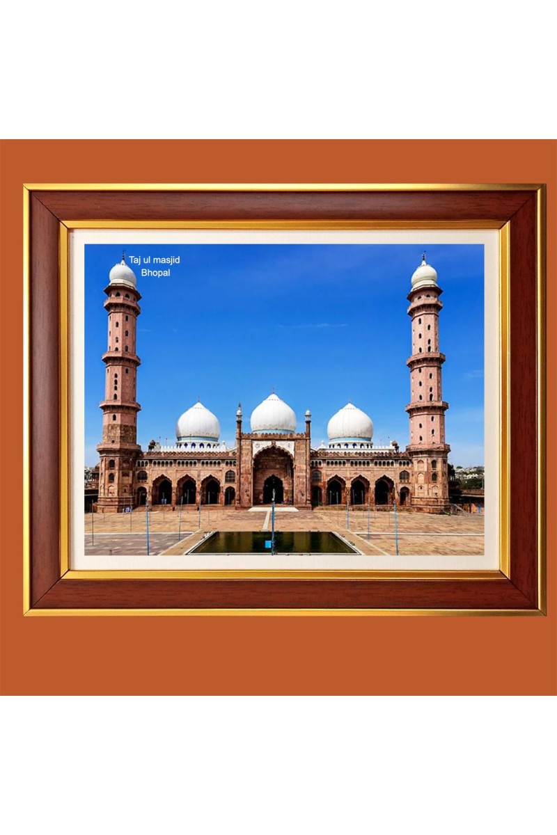 Taj ul masjid bhopal Photo Frame, 16x20 Inches Stylish Framed Islamic wall art for Home & Office Decoration and gift for Muslims