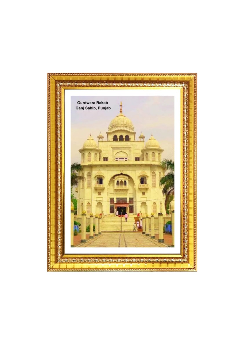 Gurudwara Gurudwara Sri Rakab Ganj Sahib Delhi Photo Frame 10x14 Inch | Spiritual Wall decoration for Home & Office | | Gift for Sikh Punjabi