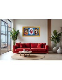 Little Krishna, Jesus (Yeshua In Hebrew), Photo Frame - 8x14 Inch Brown Wooden Frame | Hindu Gods Wall Decor For Home & Office