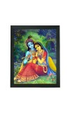 Hitech Sales Radha and Krishna Photo Frame for Pooja Room, Temple Decor, Home Decoration and Gifting (Wall and Tabletop, Rectangular, Printed Photo, 7.12 x 9.12 inches Frame, Black, Polystyrene)