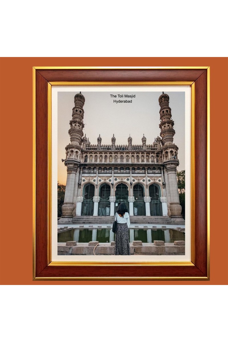 The Toli Masjid, also known as Damri Masjid, is a mosque in Hyderabad Photo Frame, 10x14 Inches Stylish Framed Islamic wall art for Home & Office Decoration and gift for Muslims