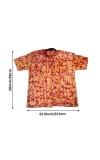 Men's Batik Print Cotton Shirt | Handmade Traditional Tie-Dye Casual Wear | Mandarin Collar Half Sleeve Ethnic Shirt for Summer, Festive & Daily Use Multicolour (Light Orange & Maroon Batik)