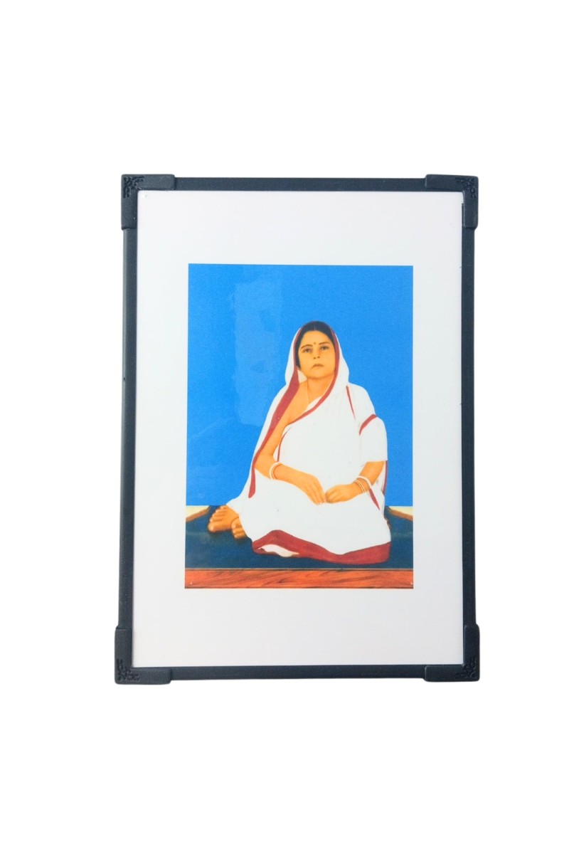 Hitech Sales Baro Maa Wooden Laminated Photo Frame with Stand for Pooja Room, Temple, Home Decor, Gift (Wallmount and Tabletop, 24 x 17 cm)