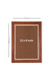 HiTechMart Polystyrene Framed Wood Finishing and Silver Trim, Wall Mounted for Home, Office (8 x 12 inch)