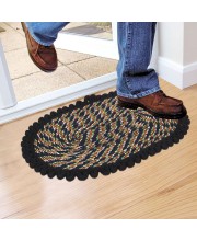 Home Beautiful Black Polyester Cotton Door Mat