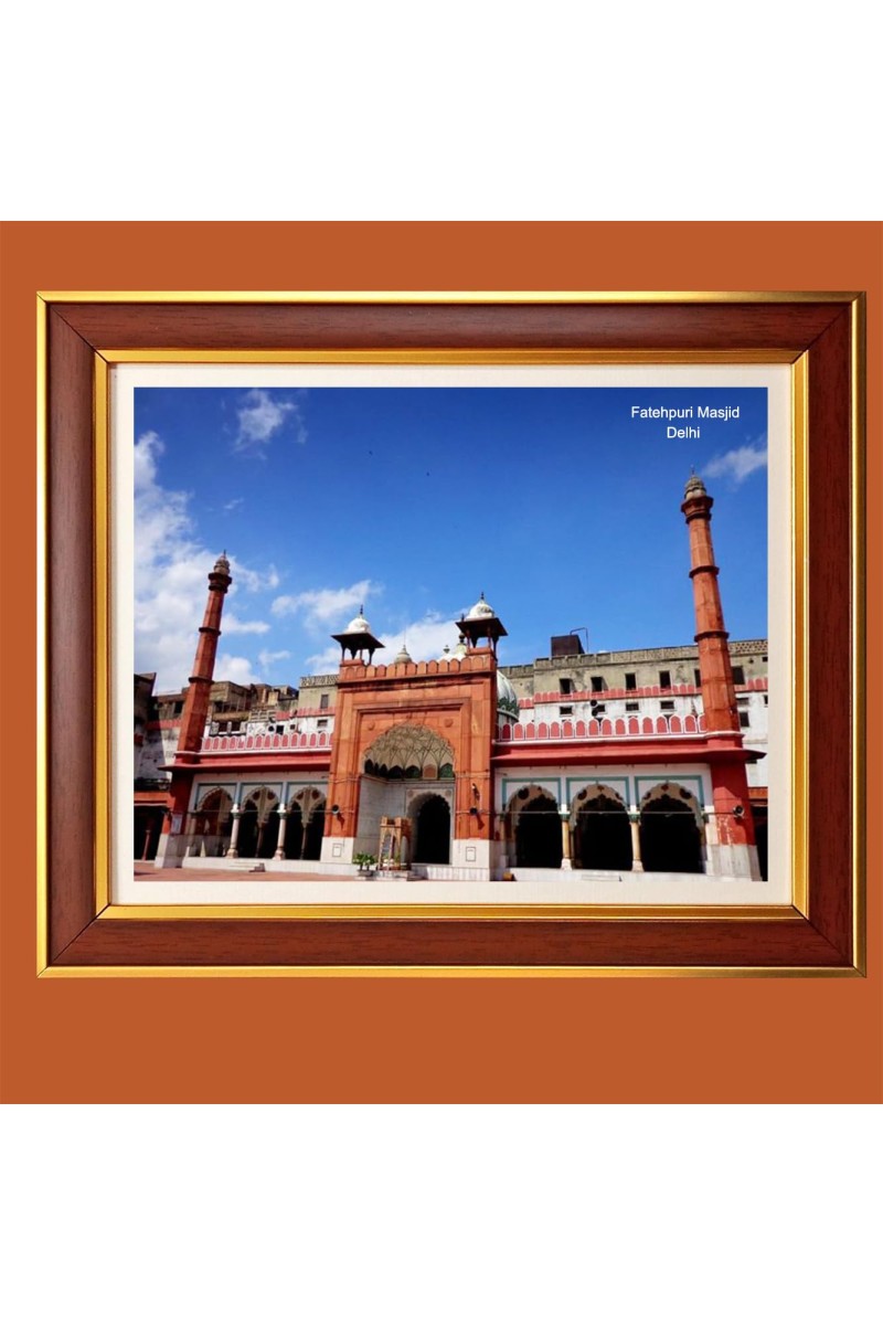 Fatehpuri Masjid, Delhi Photo Frame, 10x14 Inches Stylish Framed Islamic wall art for Home & Office Decoration and gift for Muslims