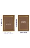 Classic Brown Wooden Photo Frame with Golden Border | Empty Picture Frame for Wall & Table Décor | Suitable for Photo, Certificate & Artwork Display | (Set of 2) (2, 18x14) (16x12)