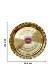 Small Brass Puja Thali/Bhog Thali for Mandir with Beautiful Design for Home & Temple Decoration & Gifting (14 cm)