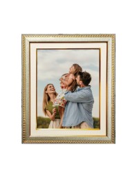 Classic Gold 11x13 Picture Frame with Mat for 8x10 Photo Ornate Design with Glass Front Wall Mount or Tabletop Display Timeless Frame for Family, Wedding, or Home Décor