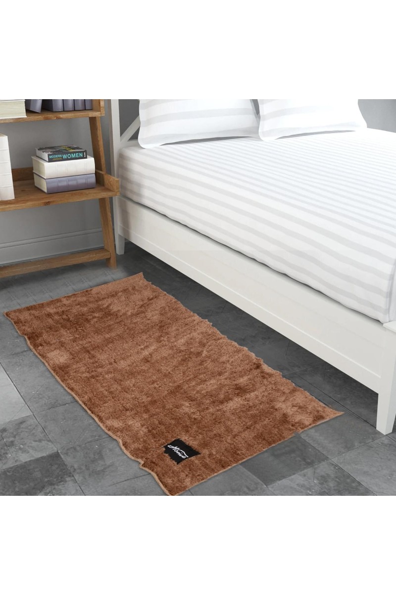 Home Beautiful Anti-Skid Brown Polyester Floor Mat