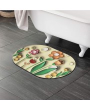 Home Beautiful Anti-Skid Multicolour Polyester Bath Mat