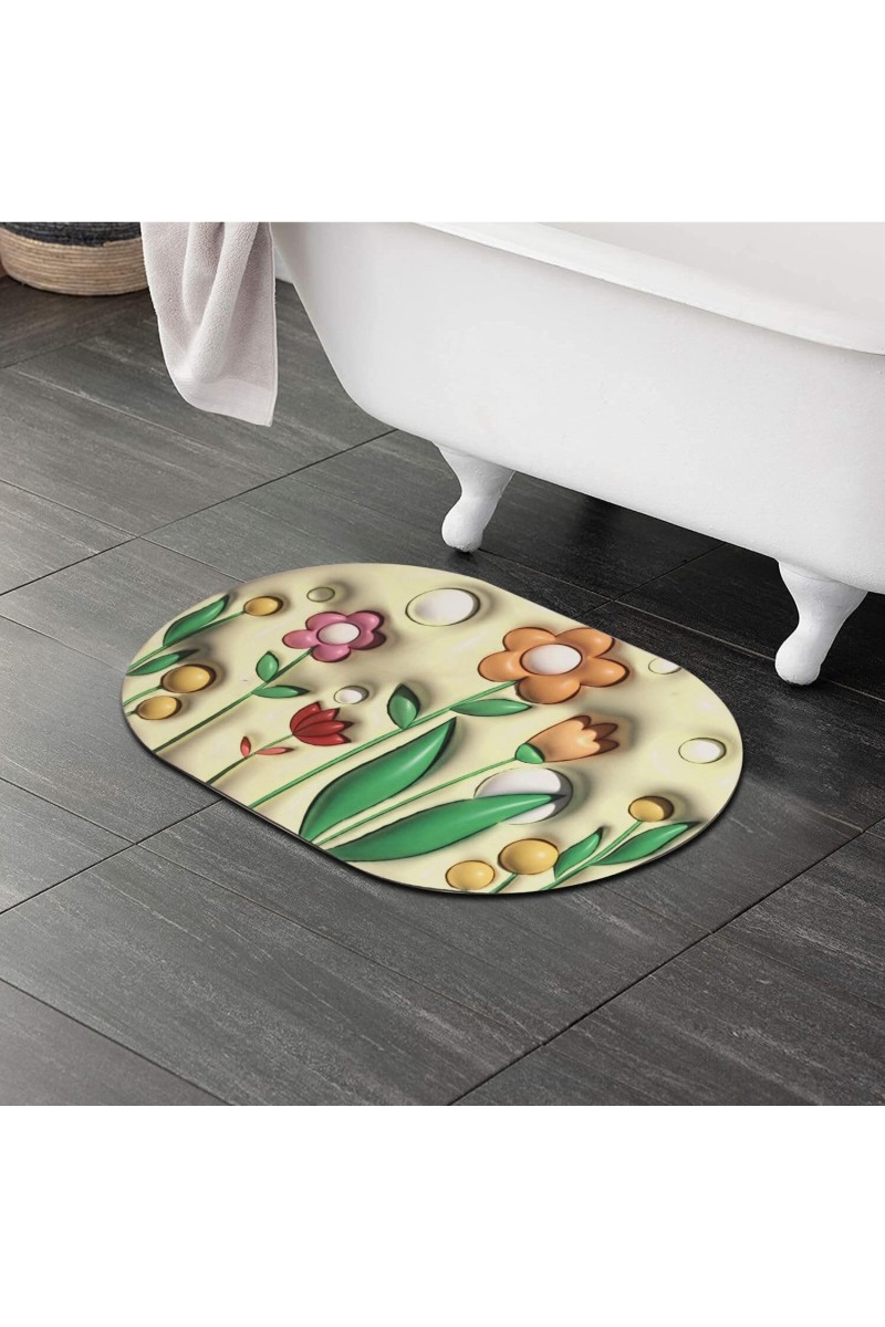 Home Beautiful Anti-Skid Multicolour Polyester Bath Mat