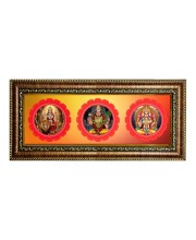 Maa Durga, Photo Frame - 8x14 Inch Brown Wooden Frame | Hindu Gods Wall Decor For Home & Office