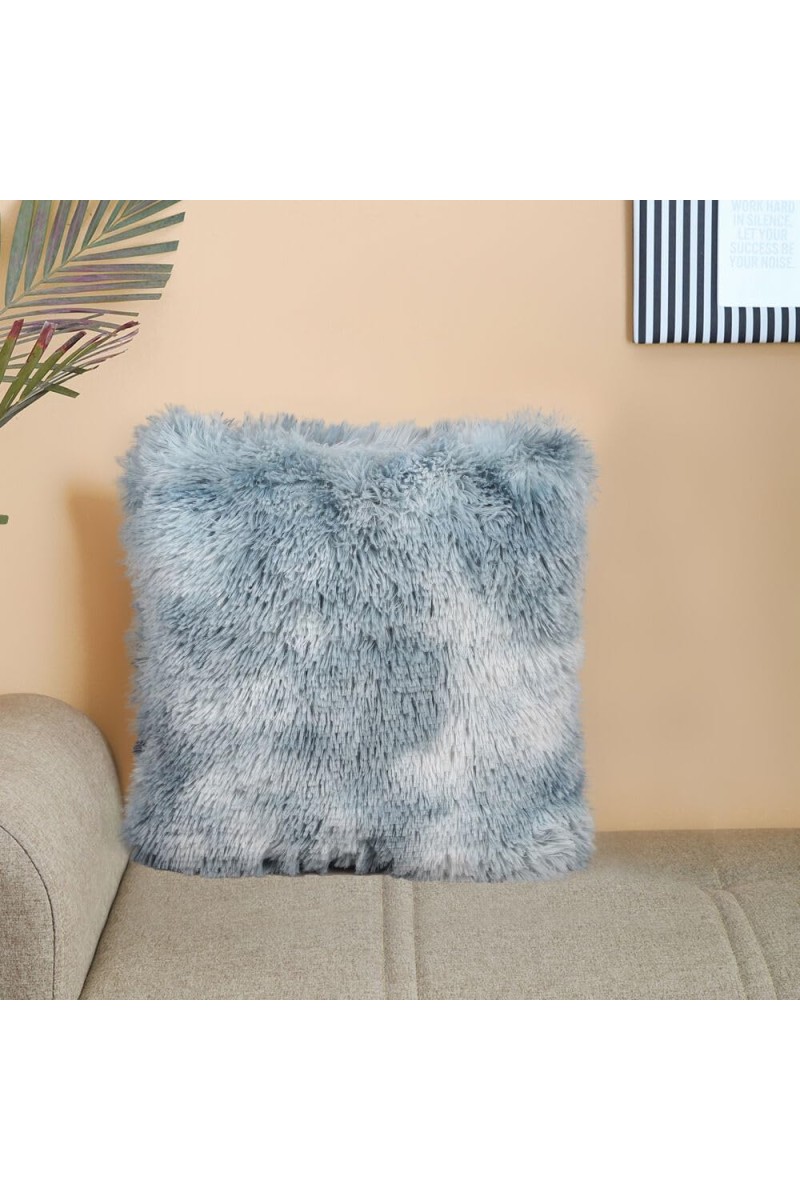 Home Beautiful Grey Fur Polyester Cushion