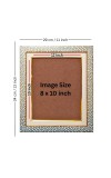 HiTechMart Gold Decorative 11 x 13 Picture Frame with Textured Pebble Design Photo Frame with Mat for 8 x 10 Display Glass Front, Tabletop or Wall Mount Perfect for Wedding